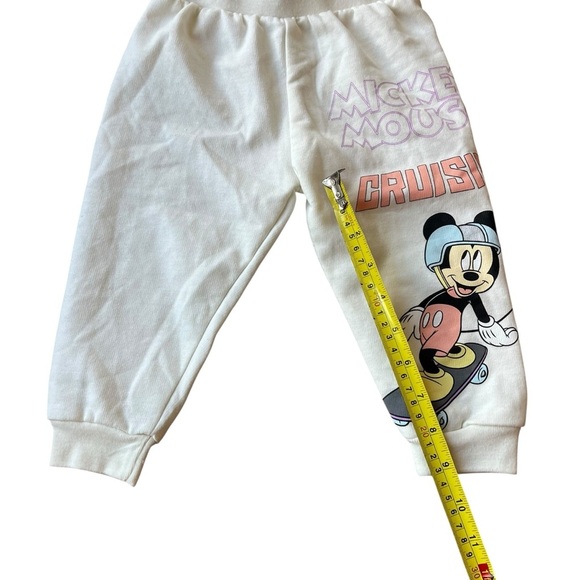 🌼 5/$25 Disney Baby Mickey Mouse Sweatpants 18M White Jogger Pants Toddler Boys - Picture 4 of 5